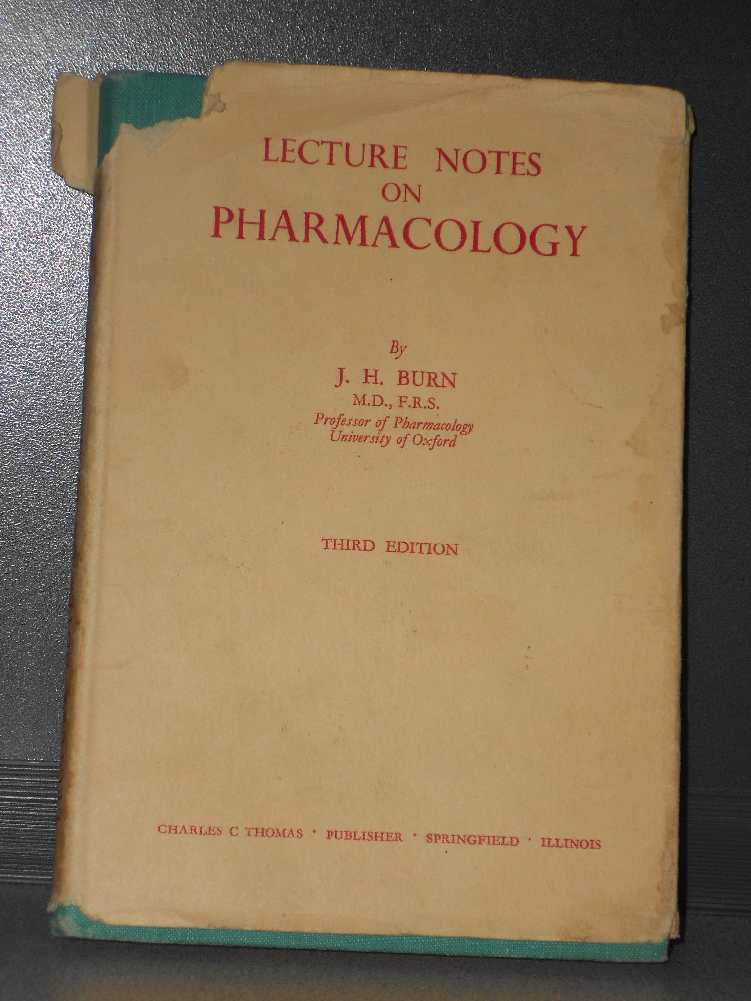 Lecture Notes On Pharmacology Amazon Co Uk Burn J H Books