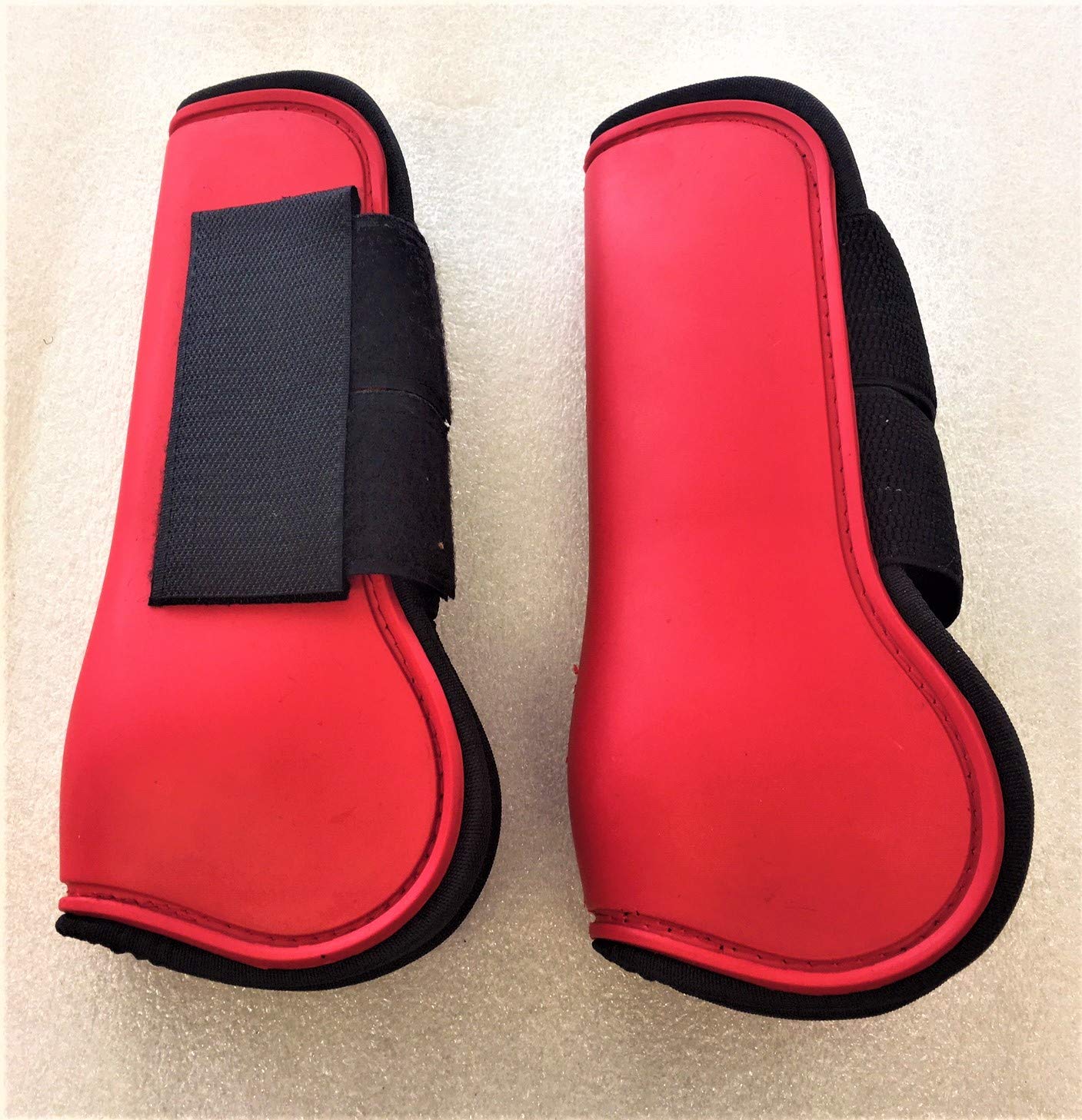 Cwell Equine Horse Support Tendon Boots 1 Pair Secure Leg Protection Jumping Riding Eventing Dressage (Red) (Medium (M))