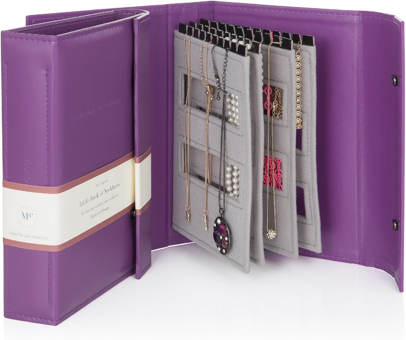 Little Book of Necklaces - A Book for Keeping Your Necklaces Tangle-free and Safe! Purple
