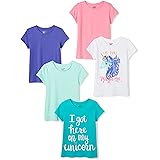 Spotted Zebra Girls and Toddlers' Short-Sleeve T-Shirt Tops, Multipacks