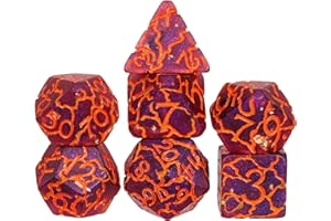 HDdais D&D Polyhedral Dice Set, 7PCS Crackle Design DND Dice Set for MTG Dungeons and Dragons Role Playing Games
