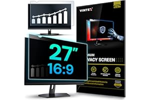 VINTEZ 27 Inch 16:9 Computer Privacy Screen Filter for Widescreen Monitor and Laptop - Anti-Glare - Anti-Scratch Protector Film - Data Confidentiality Shield [1 Pack]