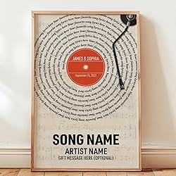 First Dance Song Lyrics Gift UNFRAMED Poster