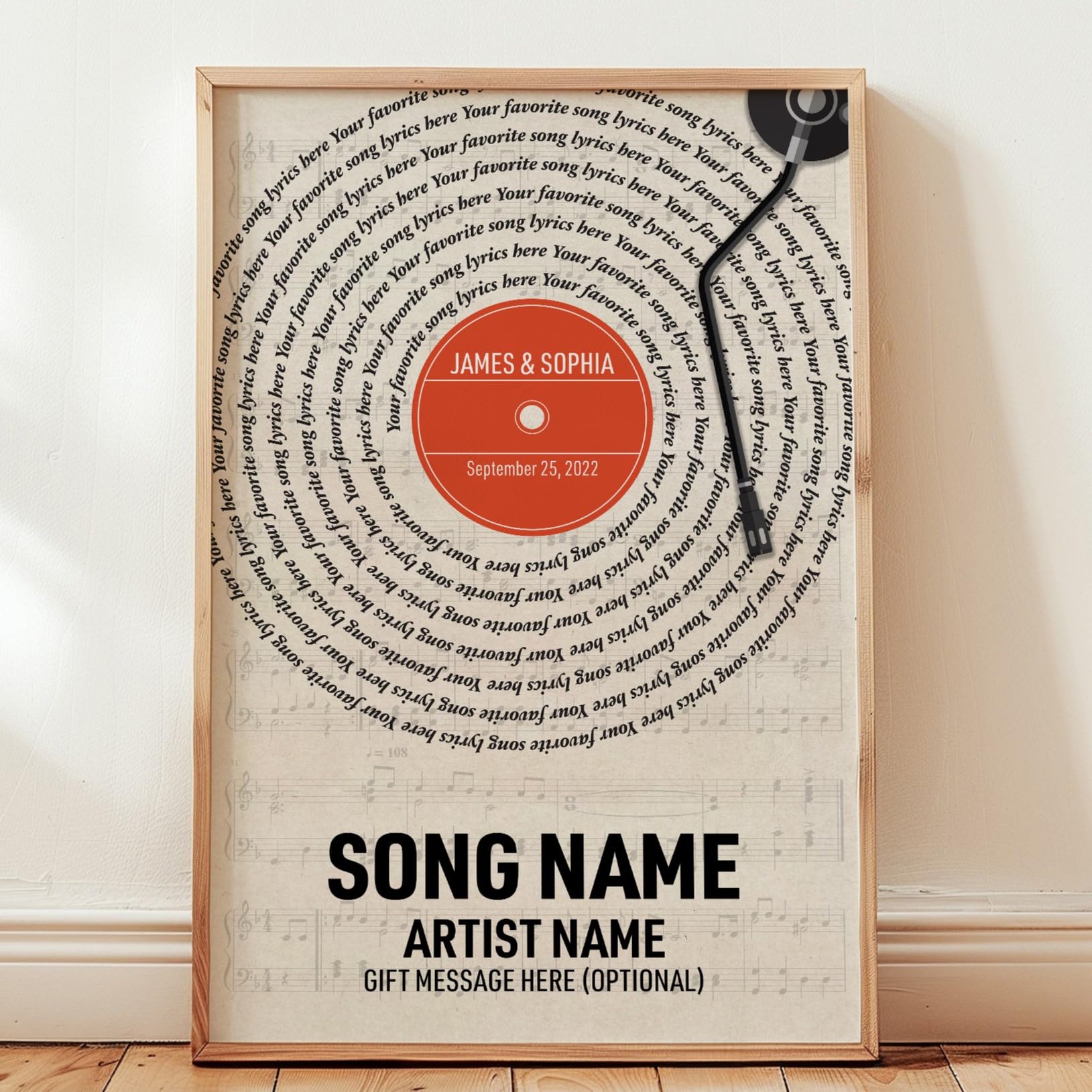 First Dance Song Lyrics Gift UNFRAMED Poster