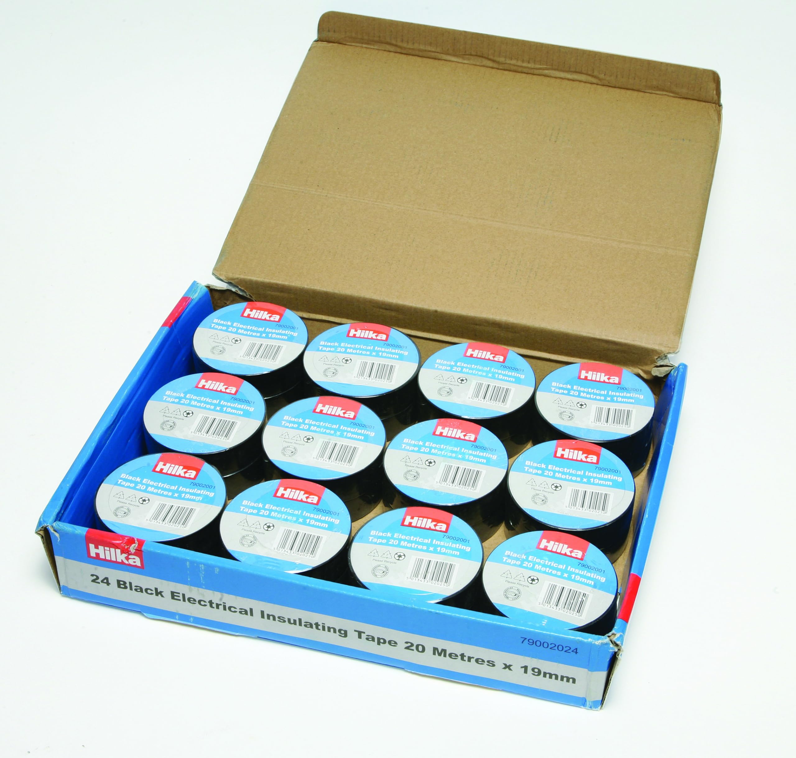 Hilka 79002001 Black Tape 20m x 19mm in 24 PCE Display