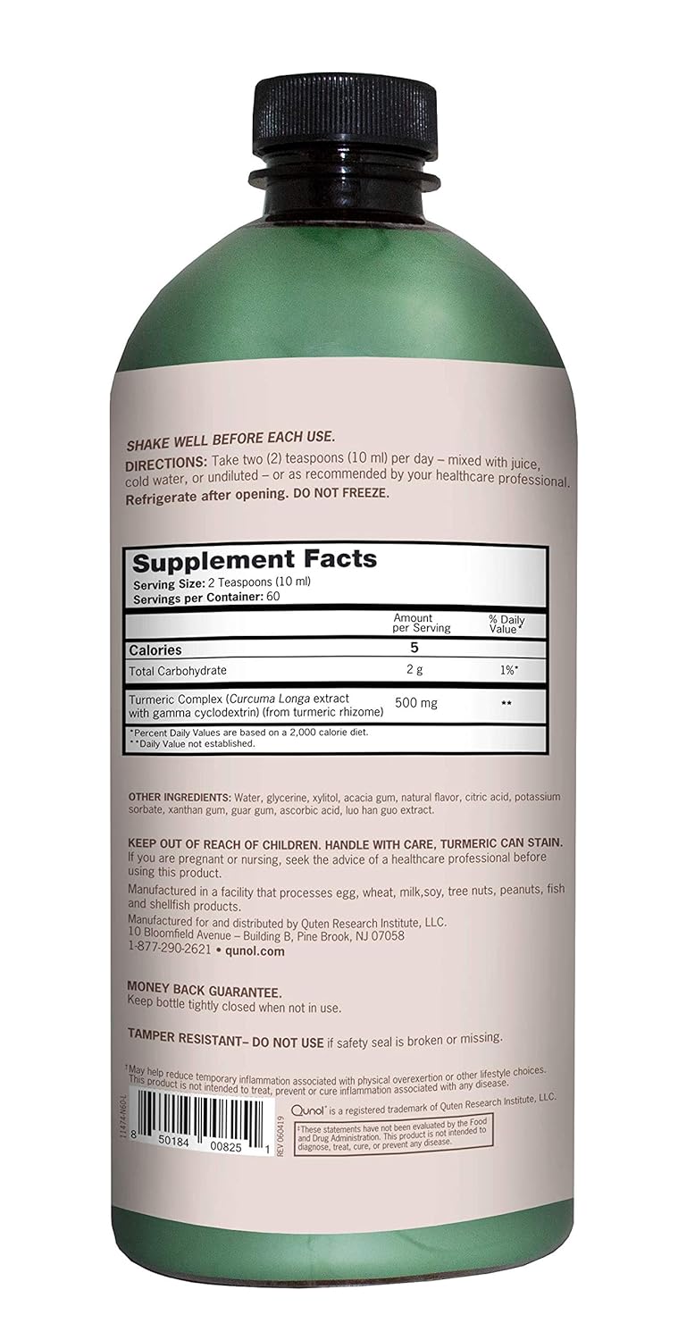 Qunol Liquid Turmeric Curcumin 500mg, Vegetarian Formula, UltraHigh