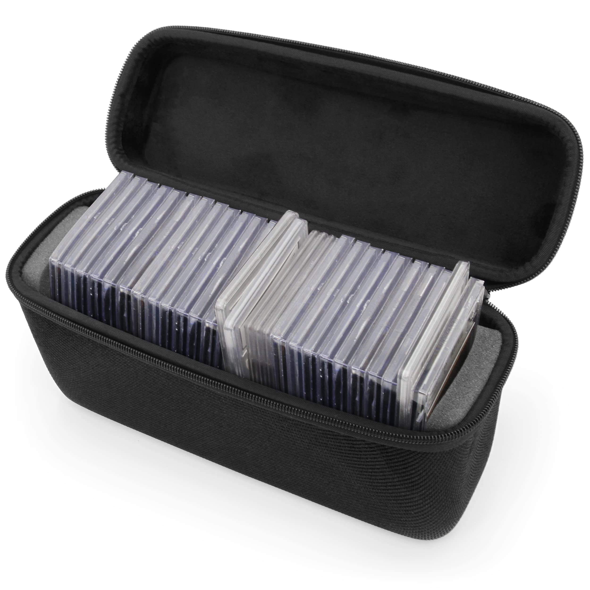 CASEMATIX Graded Card Case – Holds 30 BGS & PSA Graded Sports Trading Cards, Hard Shell Slab & Top Loader Storage Box for Collectors