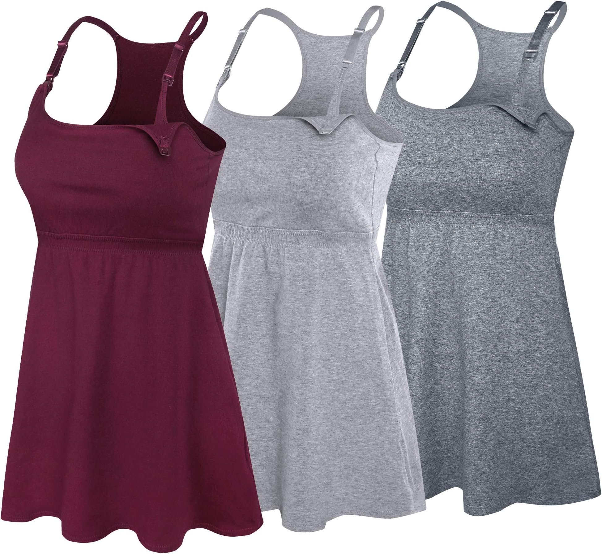SUIEK Racerback Nursing Tank Tops Cami Maternity Bra Breastfeeding Shirt