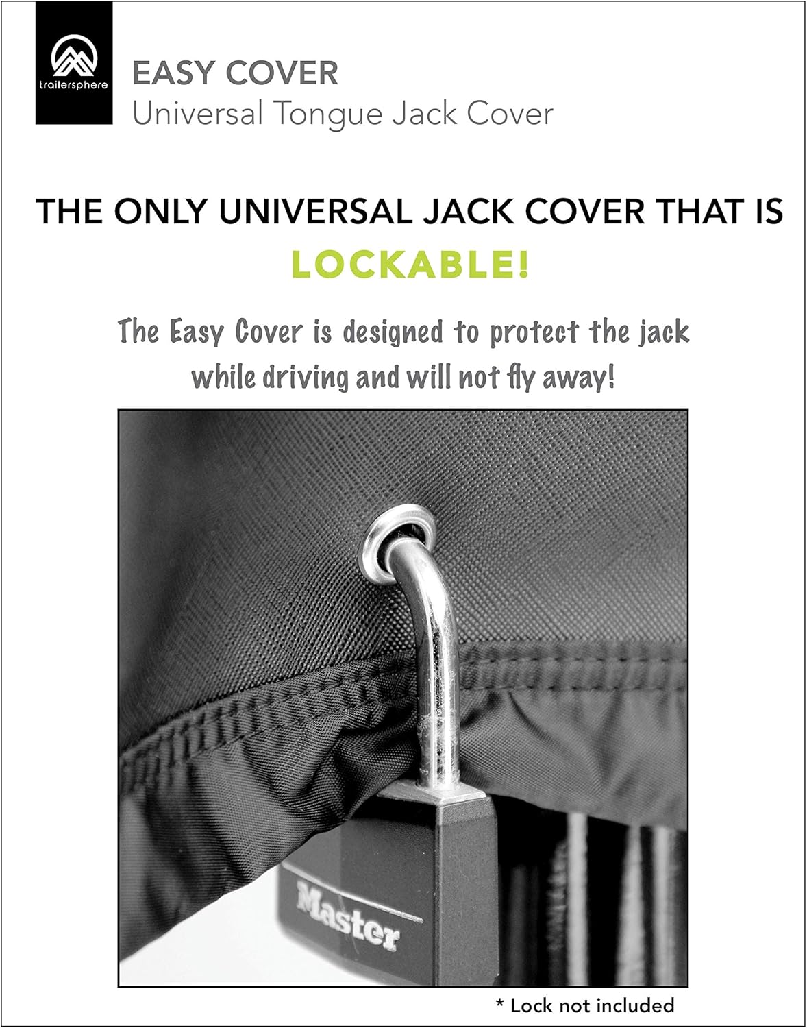 Trailersphere Easy Cover Universal Electric Tongue Jack Protective Cover for Trailer, RV, Camper, Sun and Waterproof: Automotive