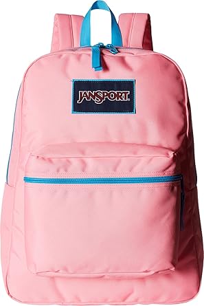 pink and blue jansport backpack