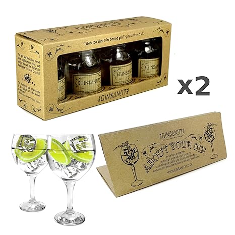 Ginsanity Gin Tasting, Geschmacksspektrum Trial Set in Geschenkbox, inkl. Broschüre und Anleitung (8 x 25ml) - Menu: Camden L