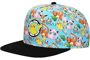 Bioworld Pokemon Characters AOP Youth Light Blue Snapback Cap, Blue, One Size