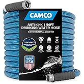 Camco TastePURE 50-Foot Premium Drinking Water Hose | Features a Heavy-Duty Reinforced PVC Construction, Machined Fittings wi