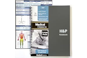 H&P notebook Plus 8.5"x10" (Large Print) - Medical History and Physical notebook, 70 medical templates with perforations