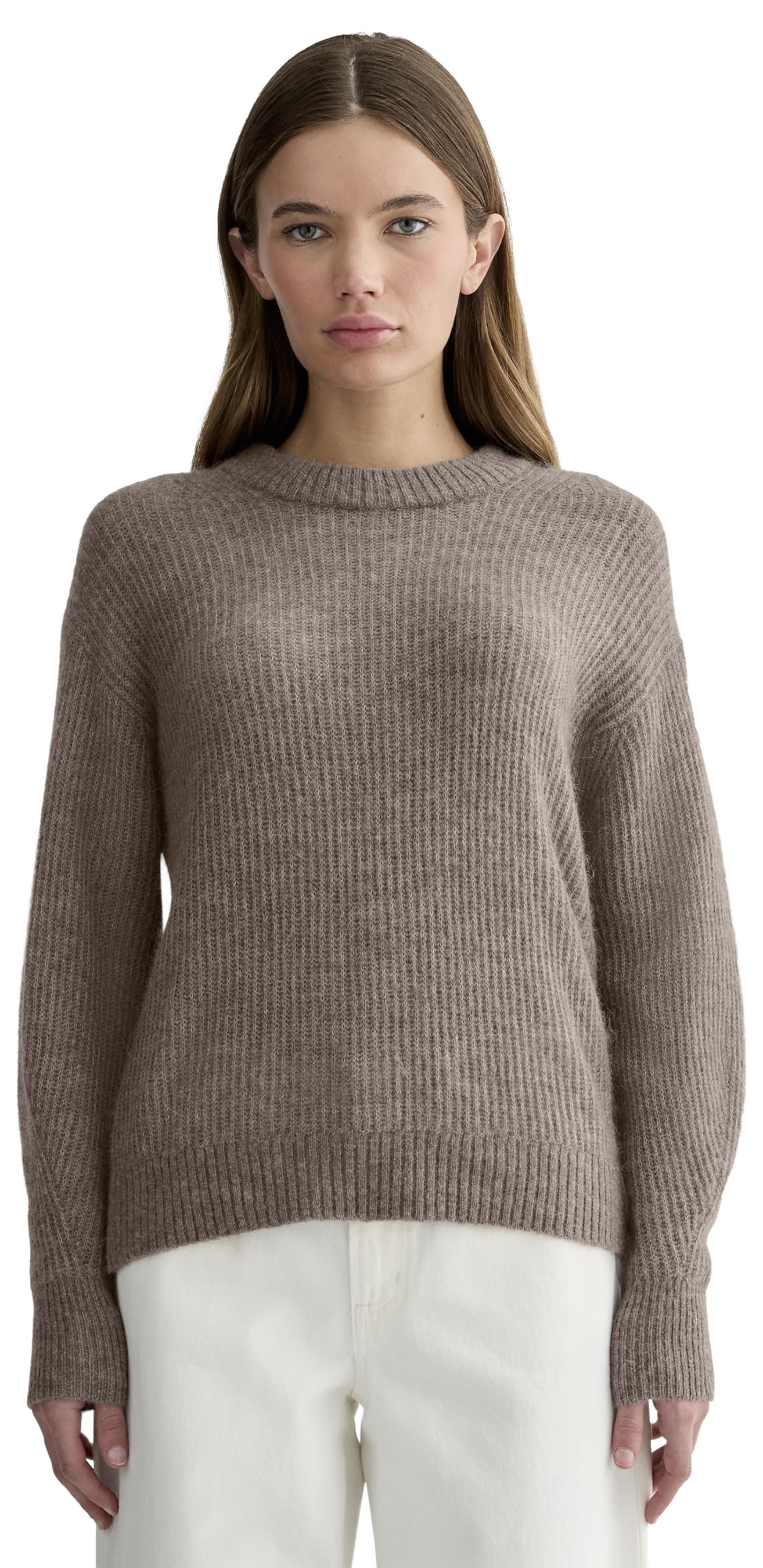 Everlane – The Cocoon Crew in Alpaca – Taupe Melange Small
