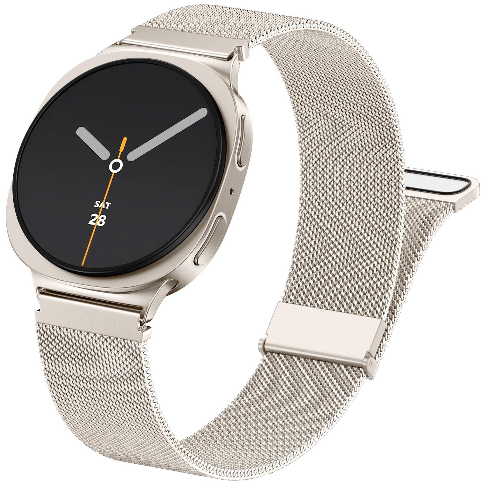 GEAK Metal Bands Compatible with Galaxy Watch 8 Band 40mm 44mm/Galaxy Watch 8 Classic 46mm, Stainless Steel Milanese Mesh Loop Magnetic Strap for Samsung Watch 8 Bands Women Men