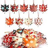 Tudomro 27 Pcs Thanksgiving Tree Decoration Fall Autumn Leaves Tree Ornaments Thanksgiving Decor 3D Felt Leaves Pumpkin Autumn Hanging Ornaments for Home Decor Party Favors(Cute Style)