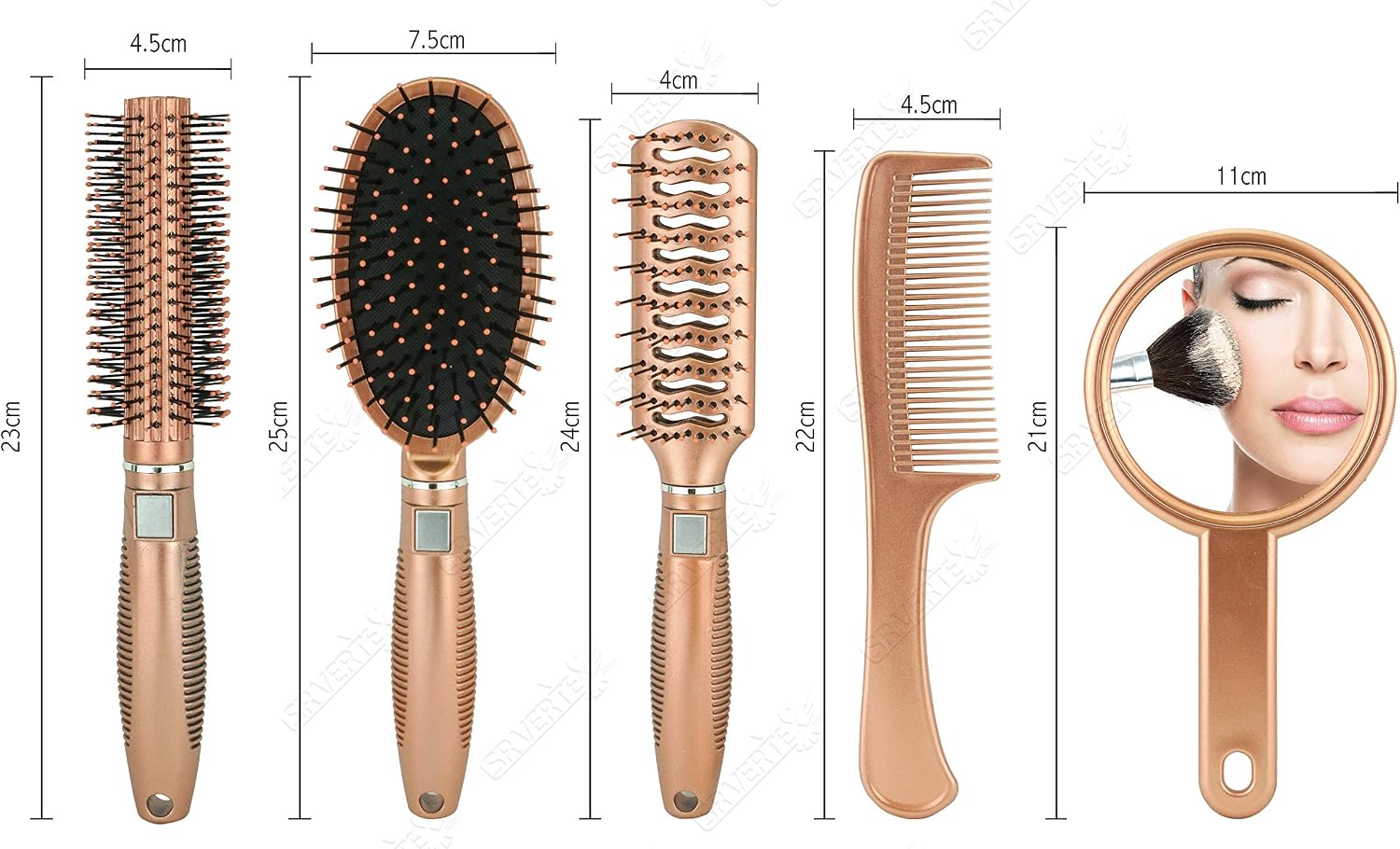 3 Pieces Girls Paddle Hair Brushes Set, Cushioned Brushes with Soft Bristles, Glitter Star Design Hair Detanglers - Image 4