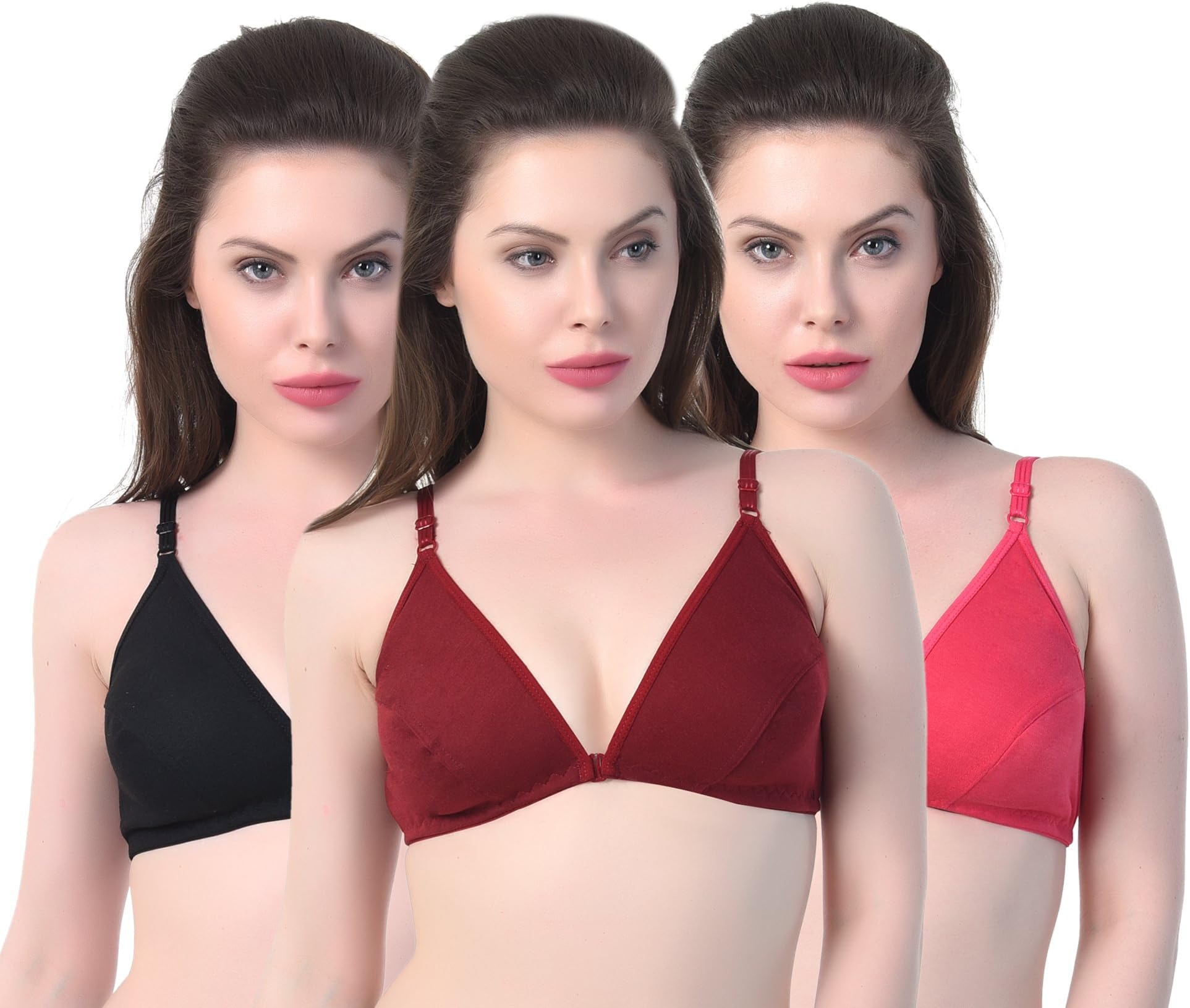 Comfort Artistic Front Open Soft Cub Bra for Women's Combo (Pack of 3)