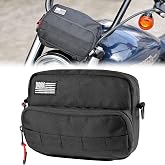 KEMIMOTO Motorcycle Bag, Handlebar Tool Bag Storage Accessory | Saddlebag Universal for Front Fork Handle Bar Sissy Bar Compatible with Cruiser Softail Dyna Sportsters