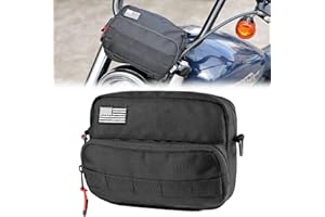 KEMIMOTO Motorcycle Bag, Handlebar Tool Bag Storage Accessory Saddlebag Universal for Front Fork Handle Bar Sissy Bar Compati