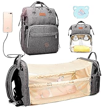 Amazon Com Cosy Casa Baby Diaper Bag Backpack With Travel Bassinet Changing Station Mat Portable Crib For Baby Girl Boy Infant Mom Mommy Bag Tote With Toddler Bed Sleeper Diaper Bag Backpack Baby Travel Grey Baby