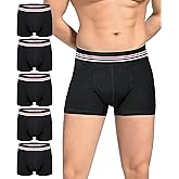 Carer Incontinence Underwear for Men, Washable 80ML Reusable Cotton Waterproof Leak Proof Boxer Briefs with Front Absorbency for Light Bladder Leakage 5 Pack (Black, X-Large)