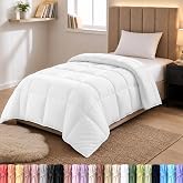 Utopia Bedding Duvet Insert, Twin Comforter 64 x 88 Inches, White | Cozy All Season Comforter for Kids, Boys, Girls, and Teens, Down Alternative Fill, Soft Microfiber Shell, Machine Washable