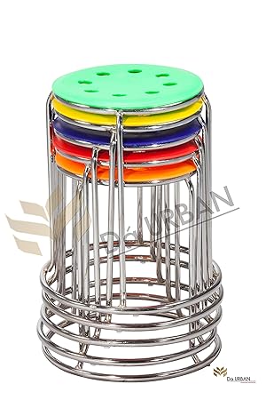 Da URBAN Multi Colour DISC Multi Purpose Stool (Set of 5) ISO and BIFMA Certified