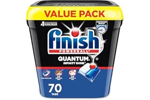 Finish® Quantum® Infinity Shine® Automatic Dishwasher Detergent, Fresh, 70 Tabs - Removes 24 h dried-on stains, no pre-rinse 