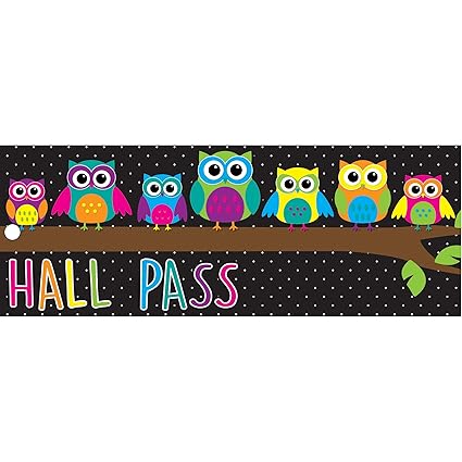 Ashley Productions Owls Double-Sided Large Hall Pass