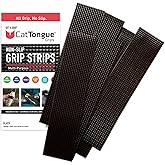 CATTONGUE GRIPS 2” Non-Abrasive Grip Tape Strips - Heavy-Duty, Waterproof Anti-Slip Tape for Furniture, Bathtubs, Frames, Gaming & More - Indoor & Outdoor Anti-Slip Solution (Black)