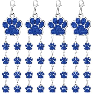 Sureio 36 Pcs Paw Print Keychain Bulk Team Spirit Accessories for School Spirit Week Team Gifts Cheerleading Bag Accessories
