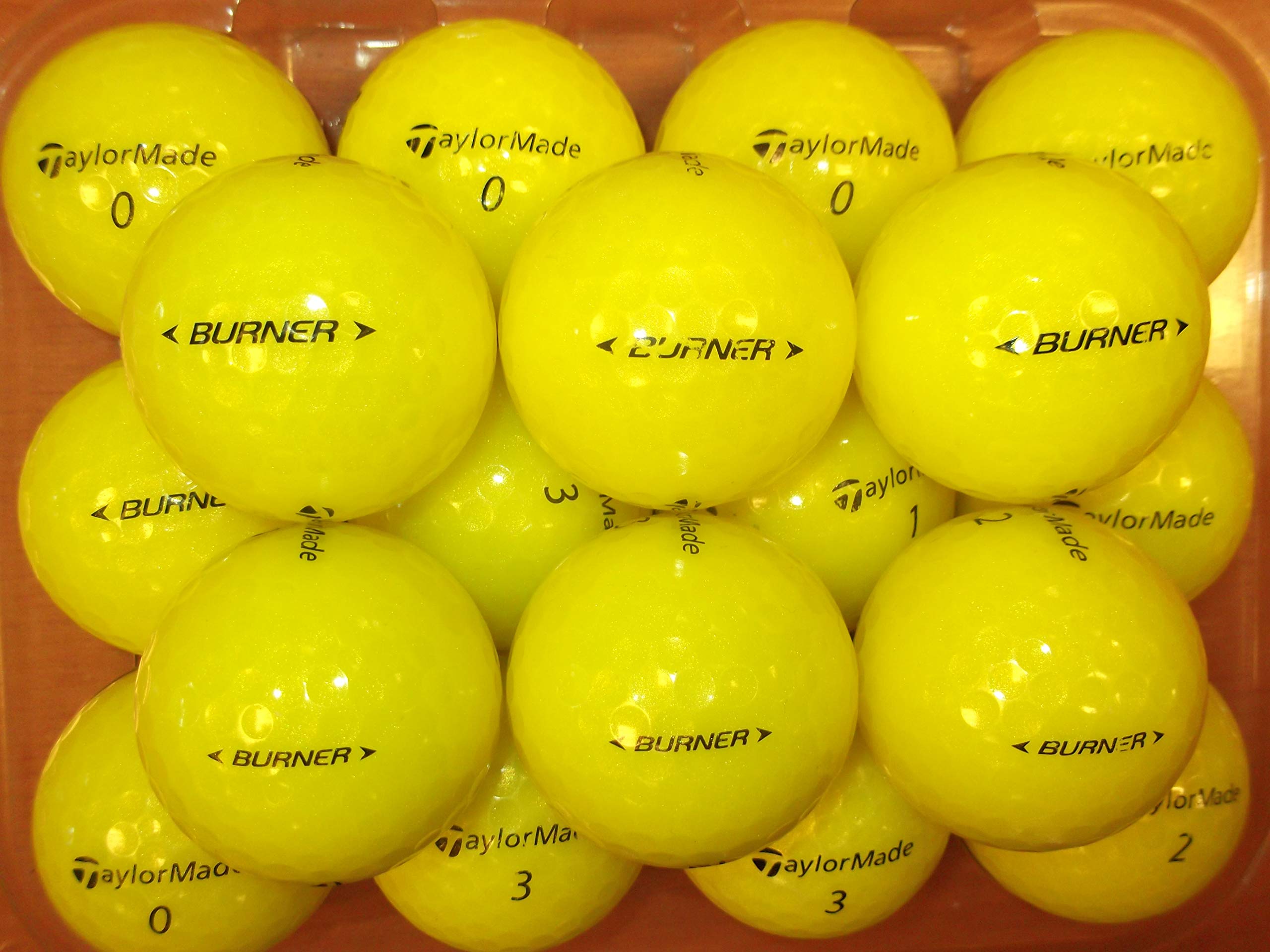 burner. 24 TaylorMade Yellow Golf Balls - Pearl/Grade A used lake balls