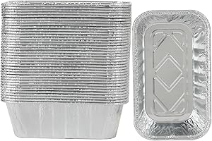 Waytiffer 30 Pack 1Lb mini Loaf Pans Heavy Duty Disposable Aluminum Foil Bread Tins Standard Size - 6" X 3.5" X 2.5" Oven Safe Sturdy Small Bread Tin Pans-1 Pound Loaf Pans …