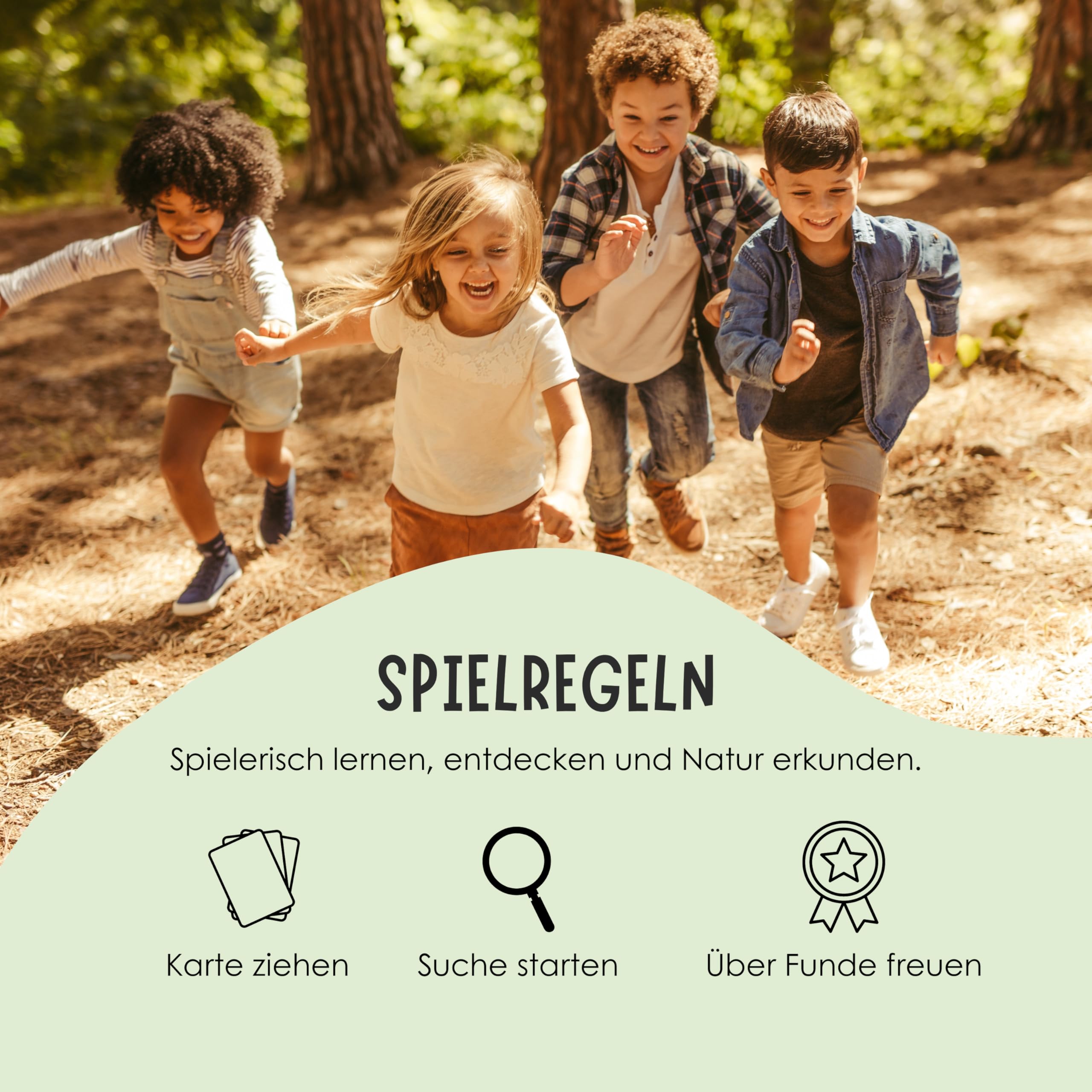 50 Entdeckerkarten für Kinder – Outdoor Schatzsuche und Natur entdecken I Spannendes Suchspiel I Lernspiel & Geschenk für Mädchen und Junge I Spiele ab 4, 5, 6, 7, 8 Jahre 3