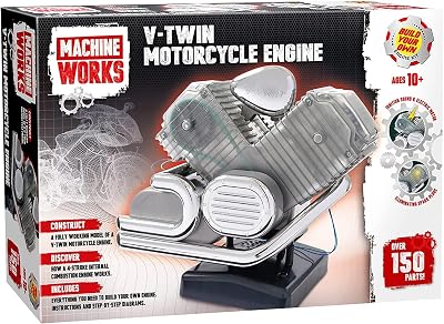 Machine Works Build Your Own V-Twin Engine Toy Model Kit 150+ Parts