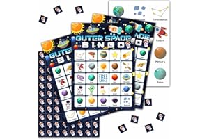 Tedea Outer Space Bingo Game Cards for Adults, Space Party, Spaces Birthday Bingo Games, Space Party Games Decorations Favors Supplies, 24 Players Game Cards (C03)