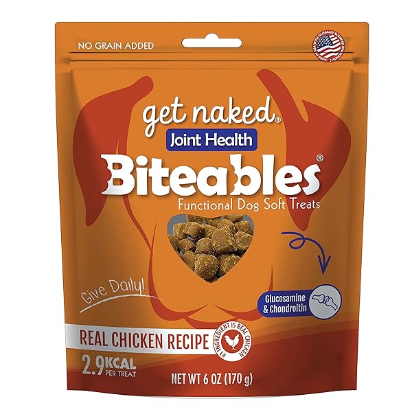 GET NAKED BITEABLES JOINT HEALTH SOFT TREATS FOR DOGS 6OZ BAG