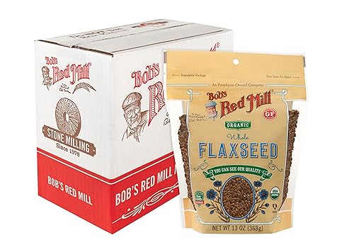 Bob's Red Mill Organic Flaxseeds, 13oz (Pack of 4) - Non GMO, Vegan, Paleo Friendly, Keto Friendly, Raw, Sproutable, Kosher