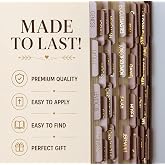 Bible Tabs for Women &amp; Men, Laminated Gold Foil Catholic Bible Tabs (Oak) | Laminated &amp; Elegant Embossed Lettering, Lightweight &amp; Easy to Read Bible Chapter Index Tabs, Double-Sided Labels, Ideal Gift