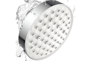 PWERAN Shower Head High Pressure Rain Fixed Showerhead 3 Settings with 3D Panel Luxury Design, 5 Inch High Flow Bathroom Rain Shower head with Adjustable Brass Ball Joint