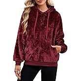 NIeyook Sherpa Pullover Womens Fuzzy Fleece Hoodies Sweatshirts 2025 Casual Shaggy Winter Clothing With Pockets