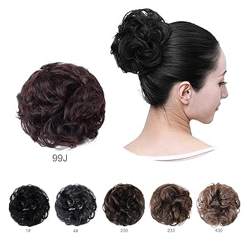 Amazon Com Barsdar Wavy Curly Messy Bun Hairpiece Updo Scrunchie