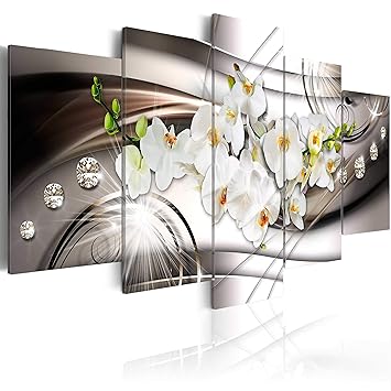 murando - Acrylglasbild Abstrakt 200x100 cm - 5 Teilig - Bilder Wandbild - modern - Decoration - Blumen Orchidee Diamant b-A-