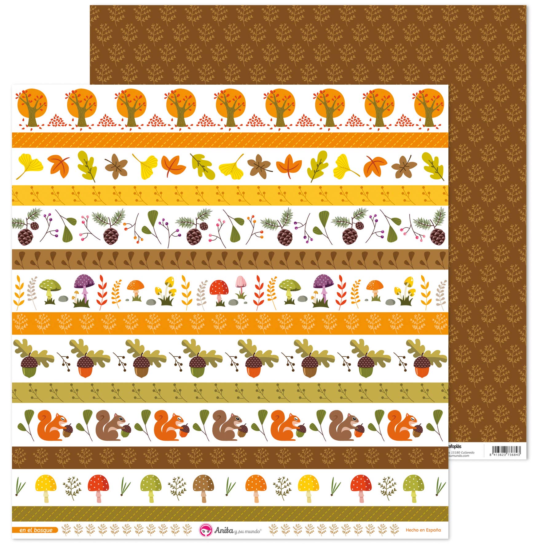 Anita and Su Mundo Collection in The Forest Scrapbooking Papers, Paper, Strips, 12" x 12"