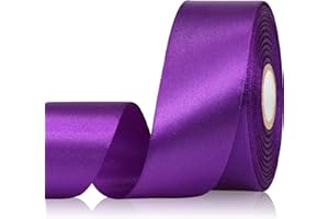 Sagaat Purple Ribbon 1-1/2 Inch 30 Yards Dark Purple Satin Ribbon for Floral Arrangement, Fabric Ribbon for Gift Wrapping Crafts Halloween Easter Wedding Christmas