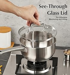 KOCH SYSTEME CS Stainless Steel Saucepan Set, 1QT