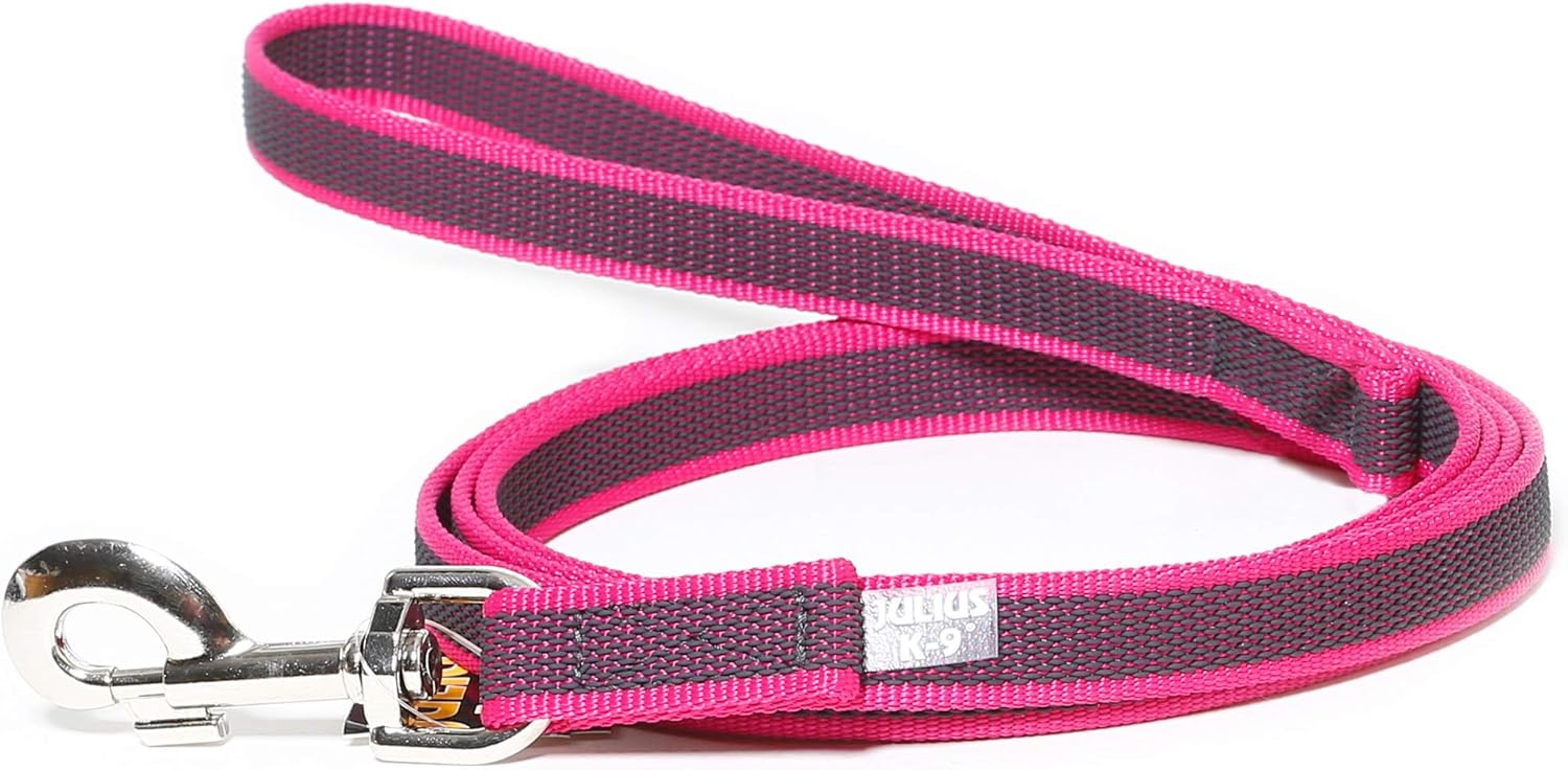 Color & Gray Super-Grip Leash with Handle, 20 mm x 2 m, Pink-Gray