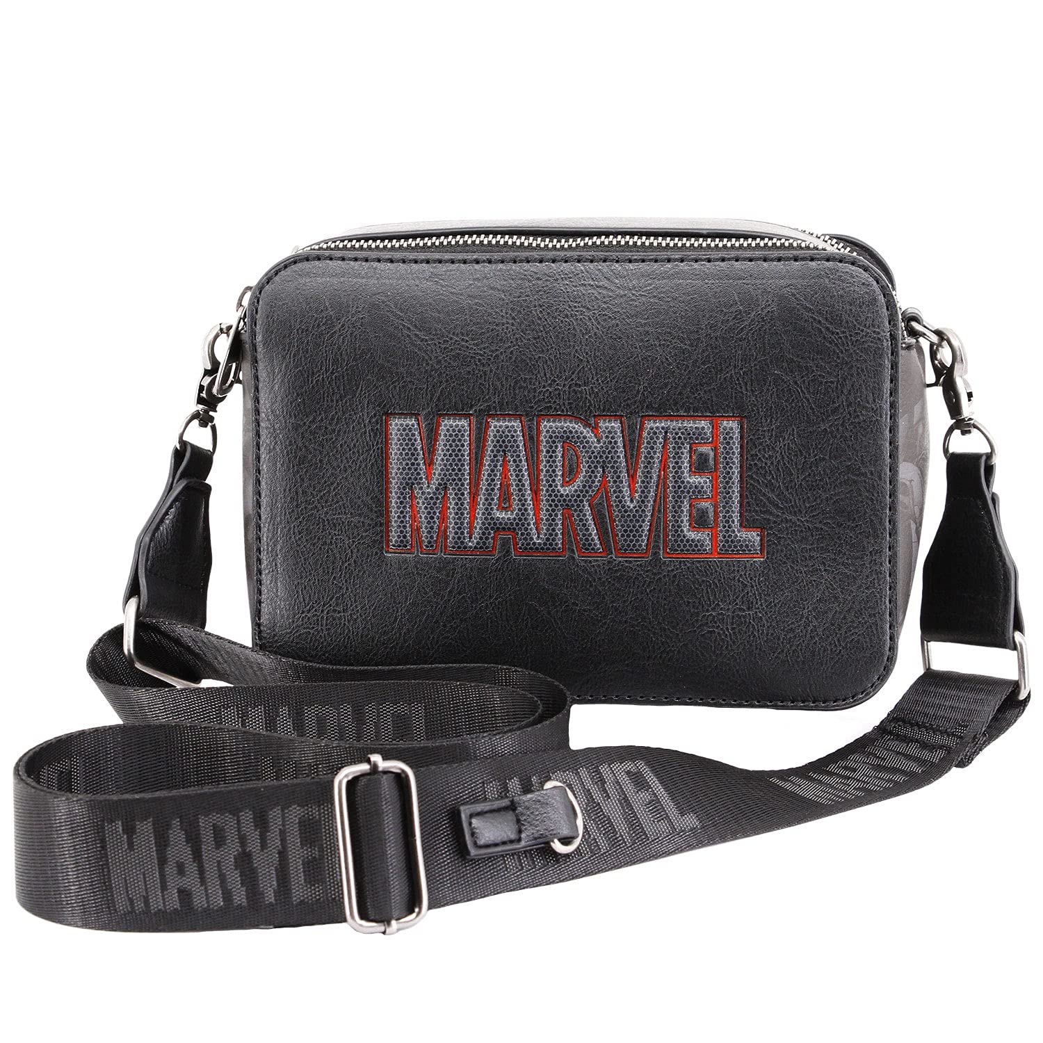 Marvel Universe-IBiscuit Shoulder Bag, Black, 21 x 15.5 cm